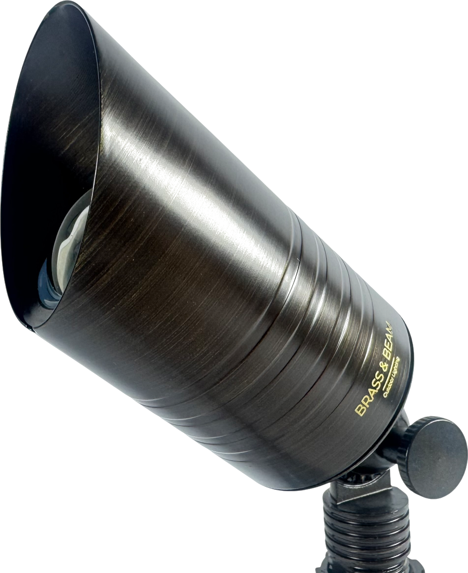 Adjustable brass bullet spotlight fixture